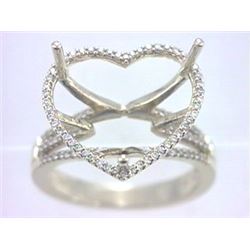 Genuine 14K Yellow Gold 0.34CTW Diamond Semi Mount Ring - REF-51Z4T