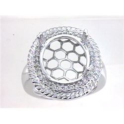 Genuine 14K White Gold 0.41CTW Diamond Semi Mount Ring - REF-113F2N