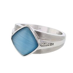 Genuine 14K WhiteGold 4.96CTW Sapphire Fashion Ring - REF-61Z6T