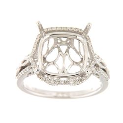 Genuine 14K White Gold 0.47CTW Diamond Semi Mount Ring - REF-79G2M
