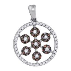 0.35CTW White and Champagne Diamond Anniversary 10KT Pendant White Gold