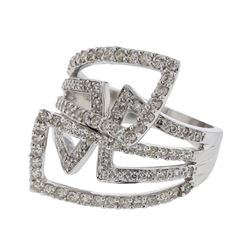 Genuine 14K White Gold 1.12CTW Diamond Fashion Ring - REF-97H3W