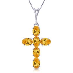 1.50 ctw Citrine Necklace Jewelry 14KT White Gold