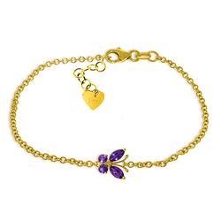 0.60 ctw Amethyst Bracelet Jewelry 14KT Yellow Gold