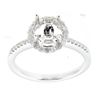 Image 1 : Genuine 14K White Gold 0.28CTW Diamond Semi Mount Ring - REF-44Z3T