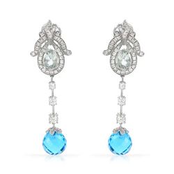 Genuine 1.47 TCW 14K White Gold Ladies Earring - REF-171N8A