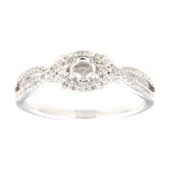 Genuine 14K White Gold 0.19CTW Diamond Semi Mount Ring - REF-42K8R