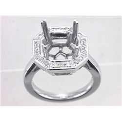 Genuine 14K White Gold 0.3CTW Diamond Semi Mount Ring - REF-100W3G