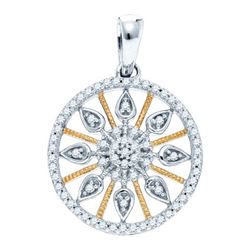 0.20CT Diamond Micro-Pave 10KT Pendant 2Tone Gold