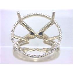 Genuine 14K Yellow Gold 0.31CTW Diamond Semi Mount Ring - REF-59N3A