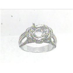 Genuine 14K White Gold 0.57CTW Diamond Semi Mount Ring - REF-77Y8Z