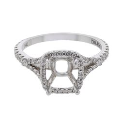Genuine 14K White Gold 0.41CTW Diamond Semi Mount Ring - REF-59R5H