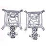 Image 1 : Genuine 14KWhite Gold 0.36CTW Diamond Semi-Mount Earrings - REF-76H6W