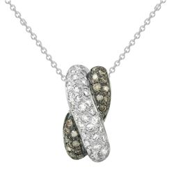 Genuine 0.56 TCW 14K White Gold Ladies Pendant - REF-40N2A