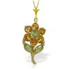 Image 1 : 1.06 ctw Peridot & Citrine Necklace Jewelry 14KT Yellow Gold