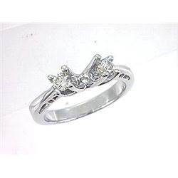 Genuine 14K White Gold 0.39CTW Diamond Semi Mount Ring - REF-73Y9Z