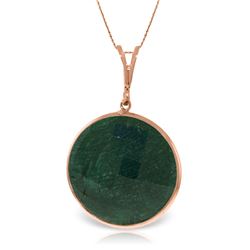 23 ctw Green Sapphire Corundum Necklace Jewelry 14KT Rose Gold