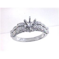 Genuine 18K White Gold 0.52CTW Diamond Semi Mount Ring - REF-102A4X