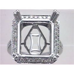 Genuine 14K White Gold 0.76CTW Diamond Semi Mount Ring - REF-93R8H