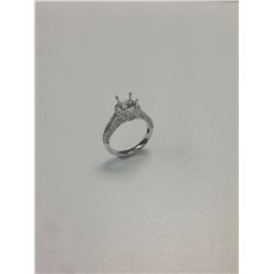 Genuine 14K White Gold 0.93CTW Diamond Semi Mount Ring - REF-113Y2Z