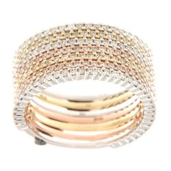 Genuine 14K Tri Color Gold 1.76CTW Diamond Band Ring - REF-210N5A