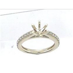 Genuine 14K Yellow Gold 0.49CTW Diamond Semi Mount Ring - REF-59W3G