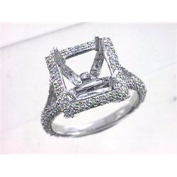 Genuine 14K White Gold 1.31CTW Diamond Semi Mount Ring - REF-97M3F