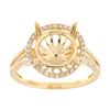 Image 1 : Genuine 14K Yellow Gold 0.38CTW Diamond Semi Mount Ring - REF-66Z6T