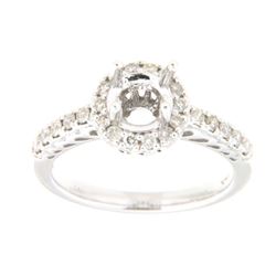 Genuine 14K White Gold 0.42CTW Diamond Semi Mount Ring - REF-55W2G