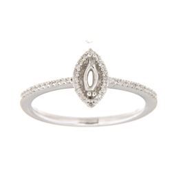 Genuine 14K White Gold 0.15CTW Diamond Semi Mount Ring - REF-33R2H