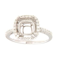 Genuine 14K White Gold 0.35CTW Diamond Semi Mount Ring - REF-72R6H