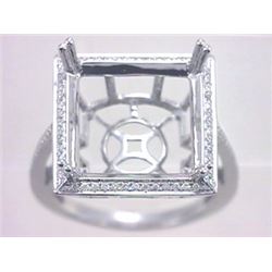 Genuine 14K White Gold 0.2CTW Diamond Semi Mount Ring - REF-41H2W