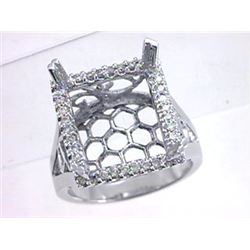 Genuine 14K White Gold 0.28CTW Diamond Semi Mount Ring - REF-81T8K