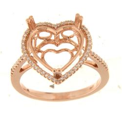 Genuine 14K Rose Gold 0.23CTW Diamond Semi Mount Ring - REF-54X3Y