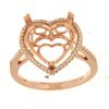 Image 1 : Genuine 14K Rose Gold 0.23CTW Diamond Semi Mount Ring - REF-54X3Y