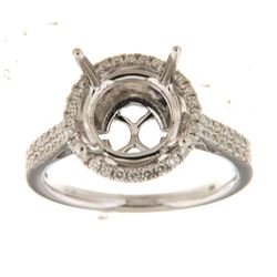 Genuine 14K White Gold 0.37CTW Diamond Semi Mount Ring - REF-70A3X