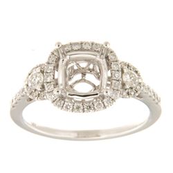 Genuine 14K White Gold 0.48CTW Diamond Semi Mount Ring - REF-65T3K
