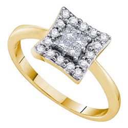 0.35CT Diamond Invisible 14KT Ring Yellow Gold