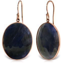 40 ctw Sapphire Earrings Jewelry 14KT Rose Gold
