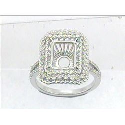Genuine 14K White Gold 0.42CTW Diamond Semi Mount Ring - REF-67H3W