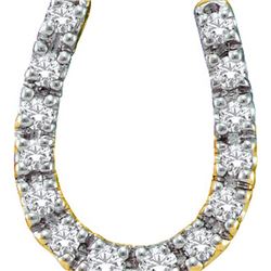 0.10CT Diamond Horse-Shoe 14KT Pendant Yellow Gold