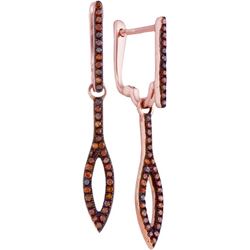 0.25CTW White and Champagne Diamond Micro-Pave 10KT Earrings Rose Gold