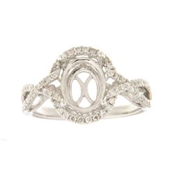 Genuine 14K White Gold 0.37CTW Diamond Semi Mount Ring - REF-65W8G