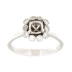 Genuine 14K White Gold 0.33CTW Diamond Semi Mount Ring - REF-69W2G