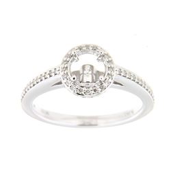 Genuine 14K White Gold 0.32CTW Diamond Semi Mount Ring - REF-58Z3T