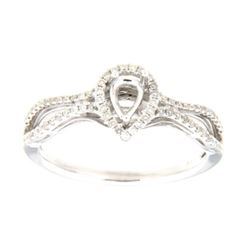 Genuine 14K White Gold 0.23CTW Baguette Semi Mount Ring - REF-40Z3T