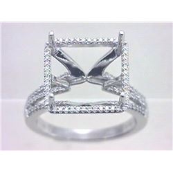 Genuine 18K White Gold 0.27CTW Diamond Semi Mount Ring - REF-75W3G