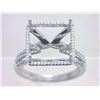 Image 1 : Genuine 18K White Gold 0.27CTW Diamond Semi Mount Ring - REF-75W3G