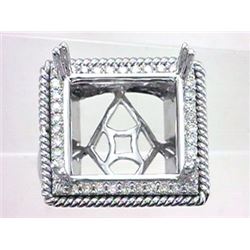 Genuine 14K White Gold 0.59CTW Diamond Semi Mount Ring - REF-108X2Y