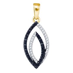0.10CTW White and Black Diamond Anniversary 10KT Pendant Yellow Gold